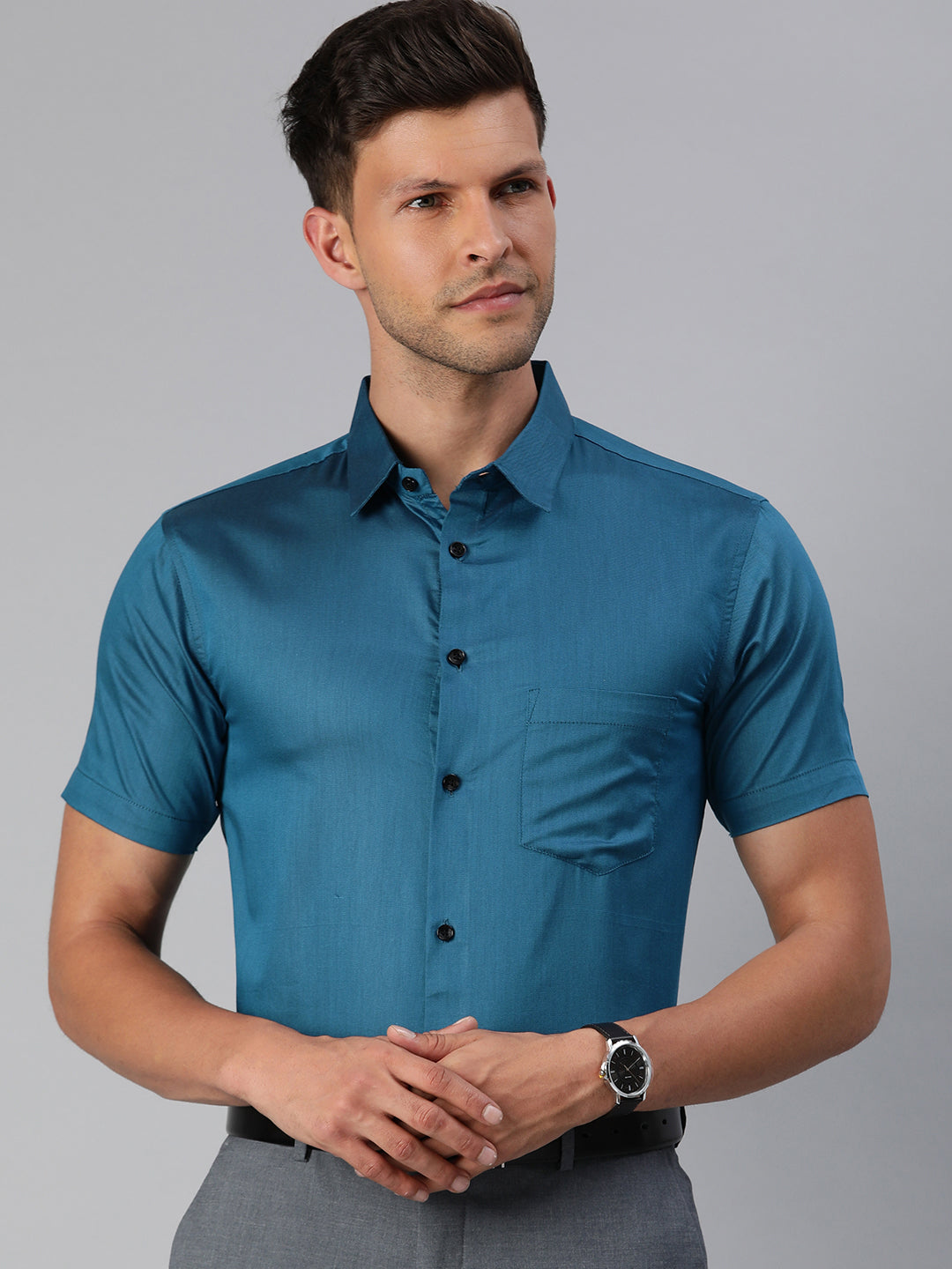 Finest Formal Half Shirt-Sapphire Blue houseofmajestic Finest Formal Half Shirt-Sapphire Blue houseofmajestic