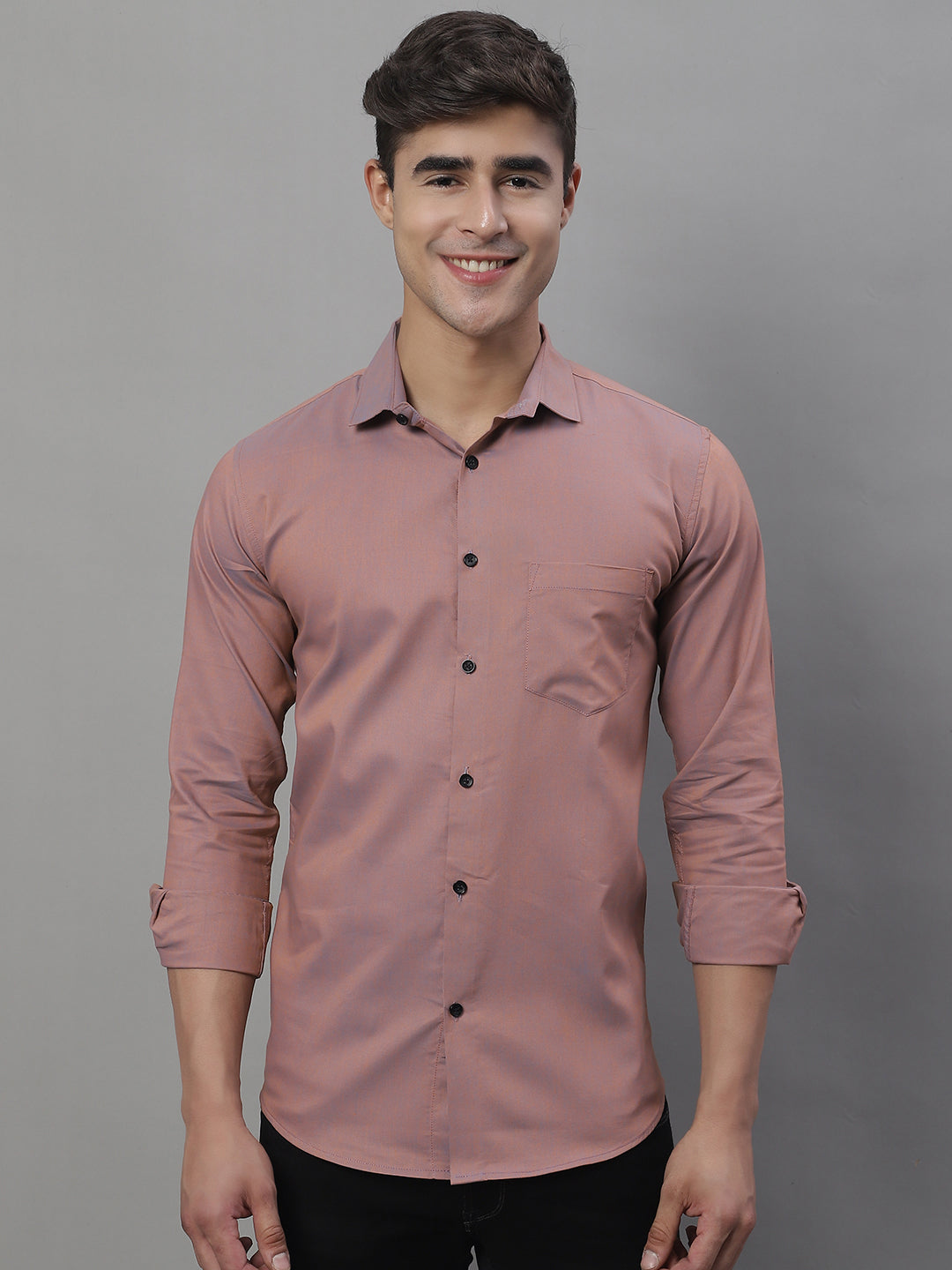 peach color casual shirt