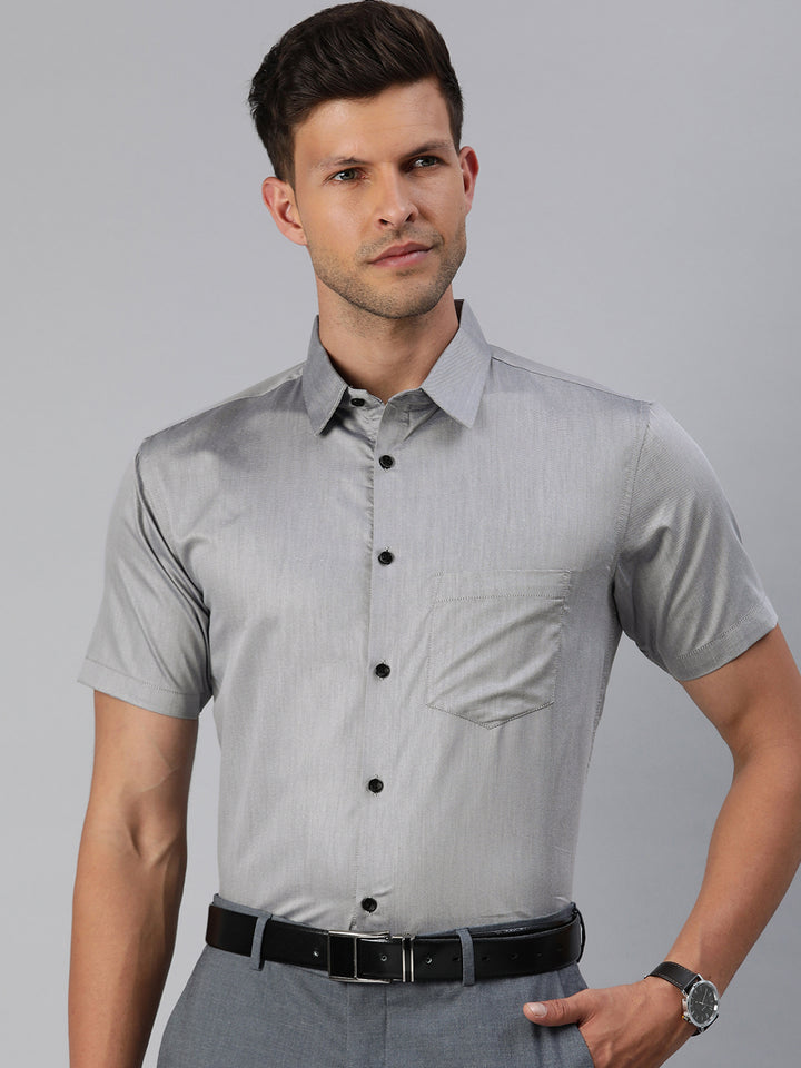Finest Formal Half Shirt-Grey