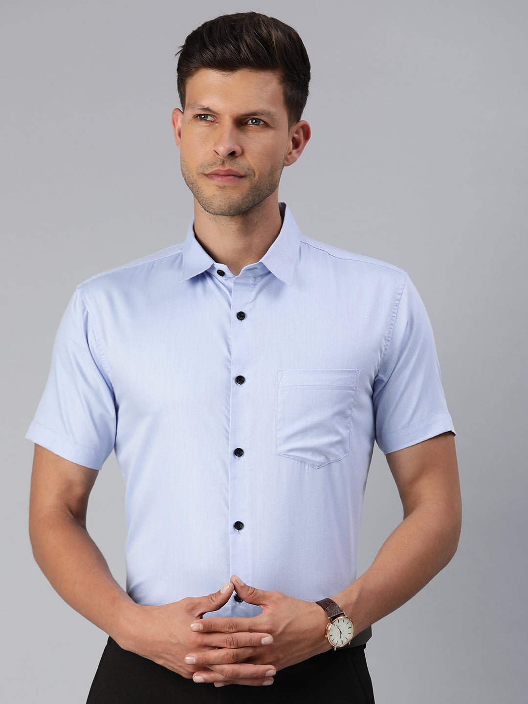 Finest Formal Half Shirt-Sky Blue – houseofmajestic