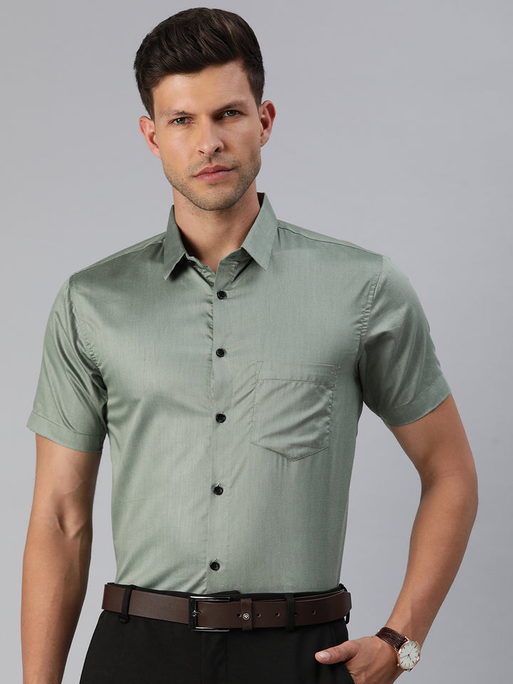 Finest Formal Half Shirt-Green