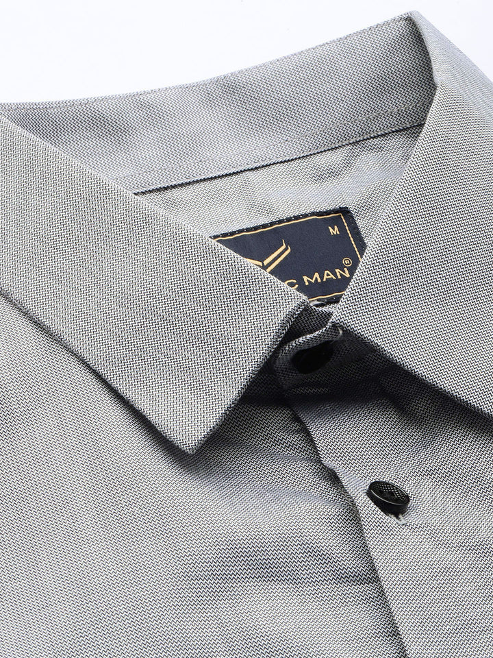 Finest Formal Half Shirt-Grey