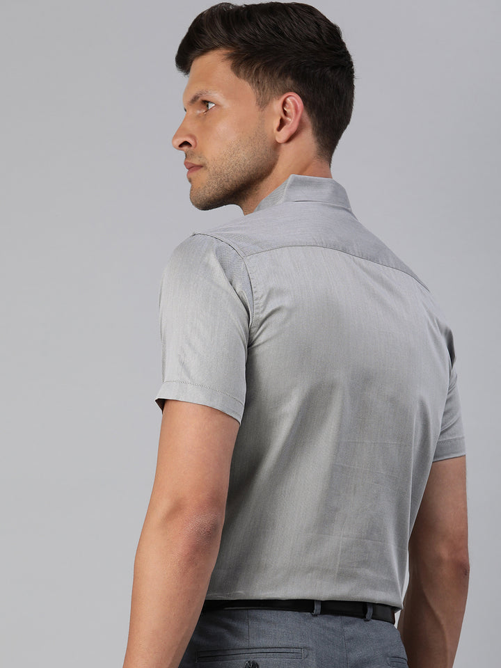 Finest Formal Half Shirt-Grey