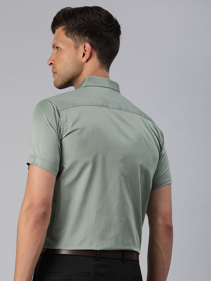 Finest Formal Half Shirt-Green