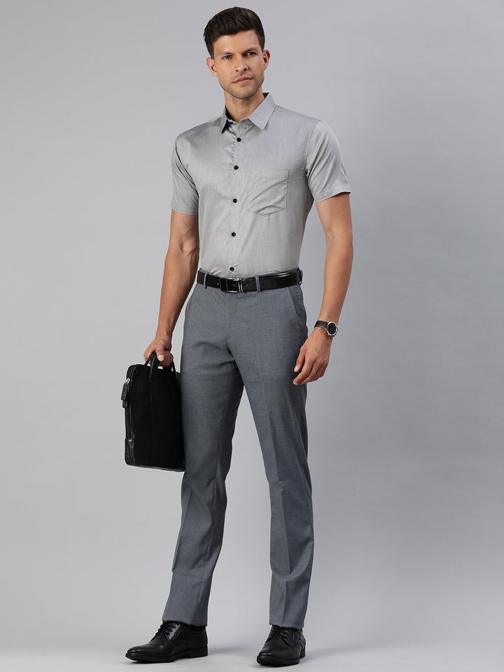 Finest Formal Half Shirt-Grey