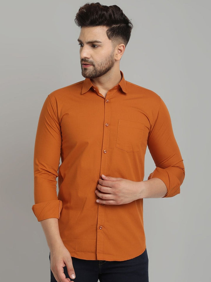 Groovy Pure Cotton Solid shirt - Bright Orange