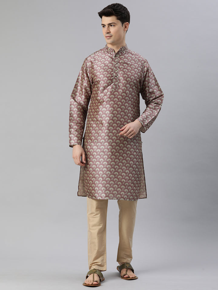 Timeless Elegance Long Kurtas-Green Maroon