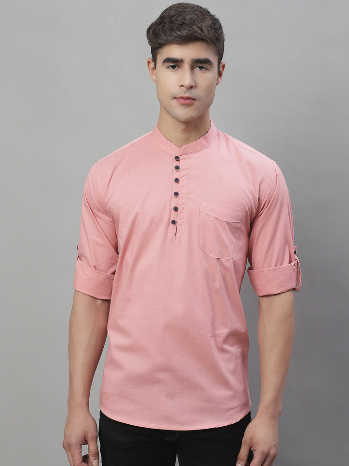 Pure Cotton timeless trendy Solid Kurta - Pink