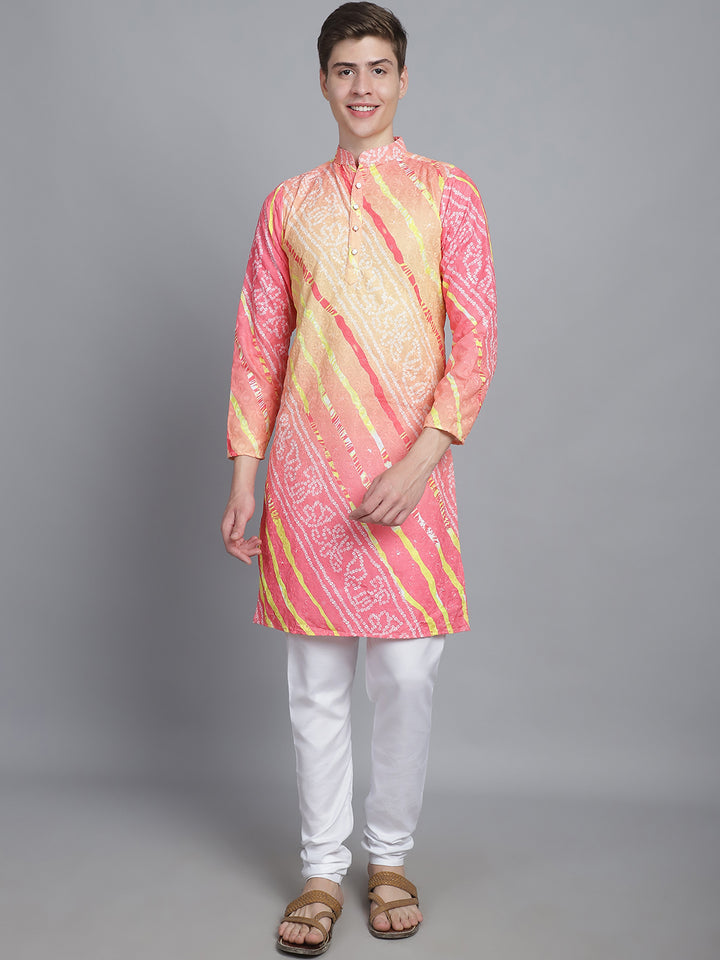 Exquisite Elegance Embroidered Long Kurta-peach yw