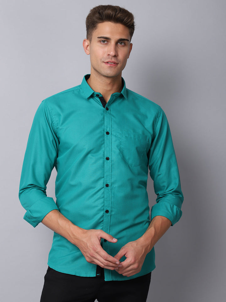 Appriciable Casual Solid Shirt - Teal Blue