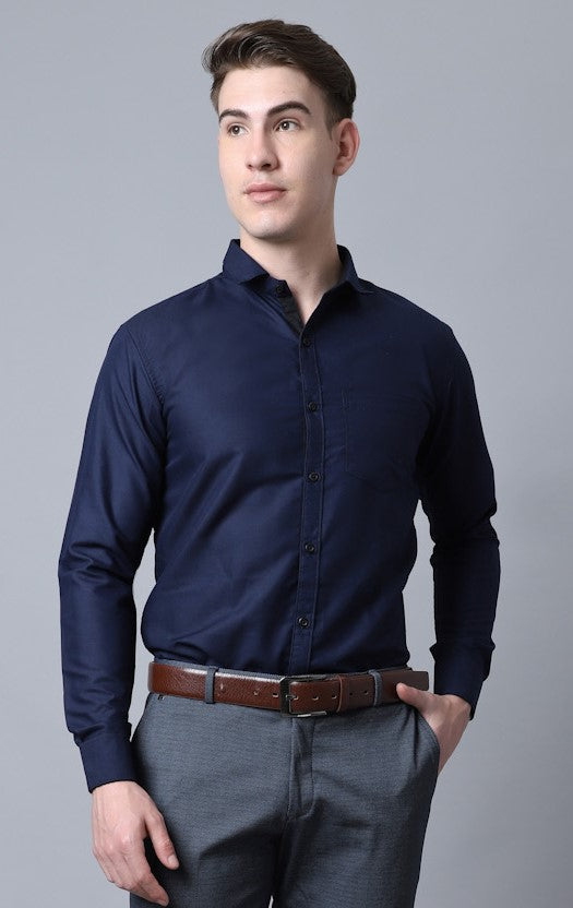 Majestic Man Versatile Solid Formal Shirt - Navy Blue