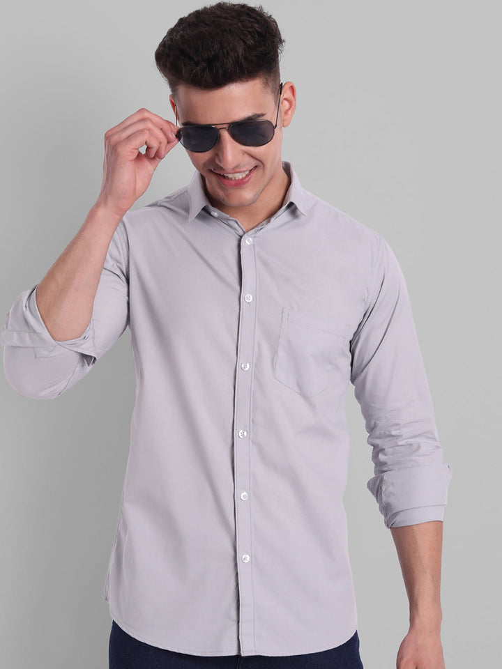 Groovy Pure Cotton Solid shirt - Light Grey