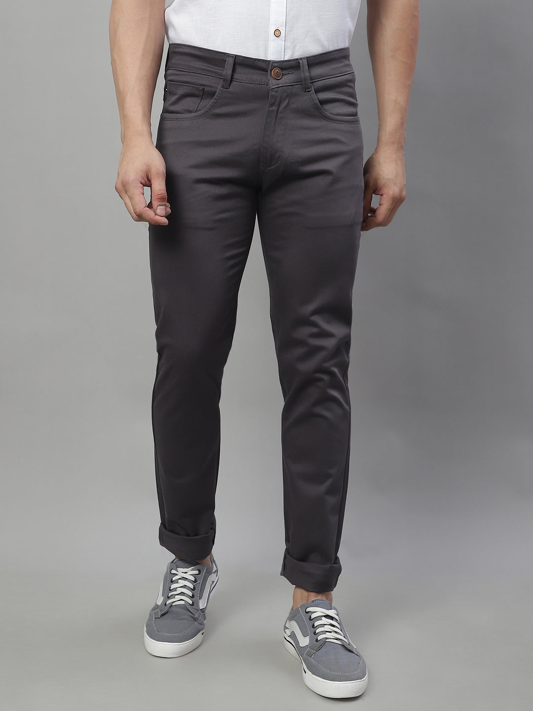 Timeless Style Regular Trousers - Dark Grey