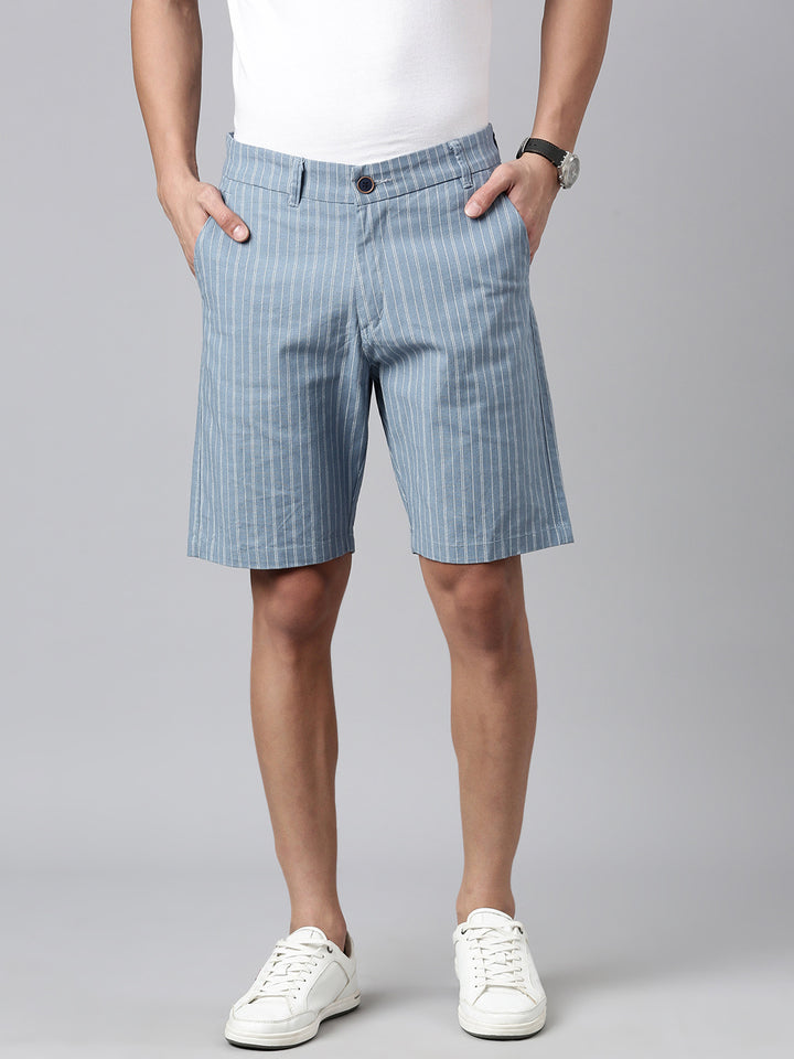 Majestic Man Regular fit Striped Shorts for Men - Blue