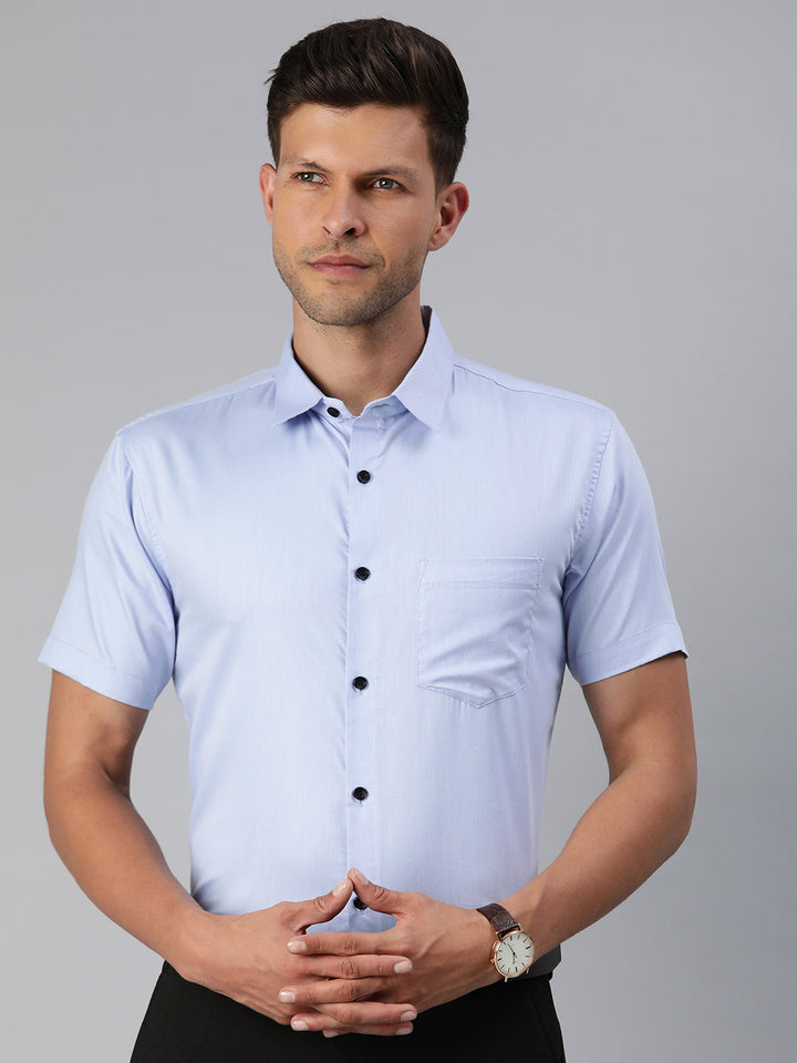 Finest Formal Half Shirt-Sky Blue