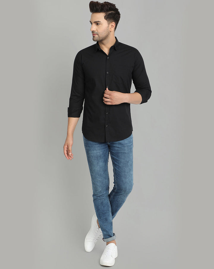 Groovy Pure Cotton Solid shirt - Black