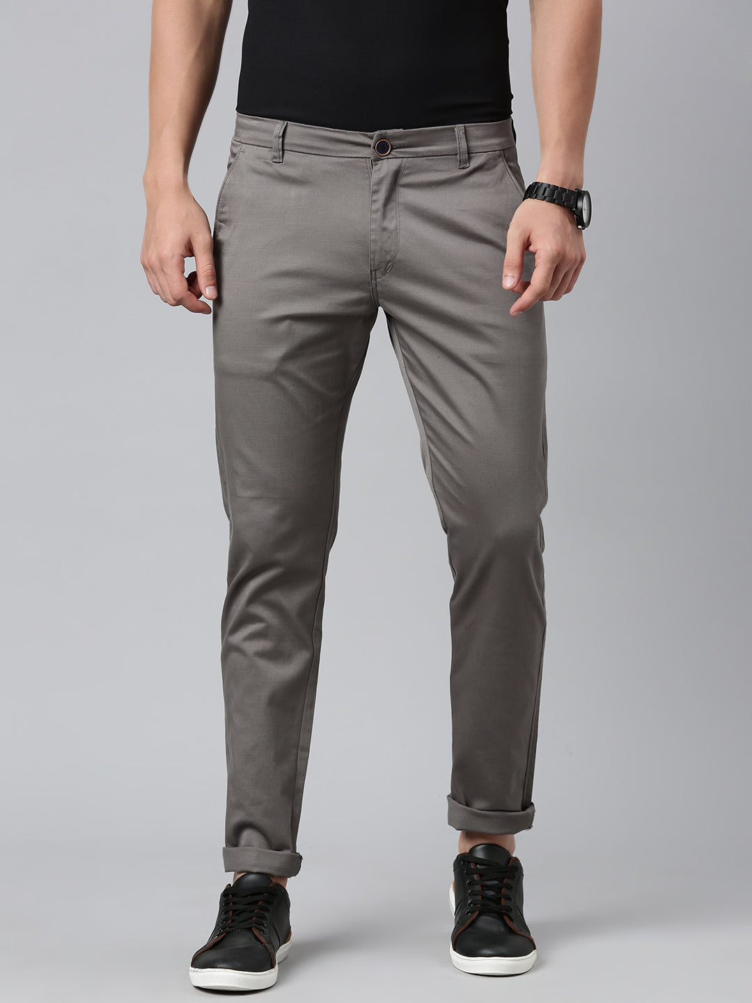 Classic Men's Trousers for Effortless Style - Dark Grey