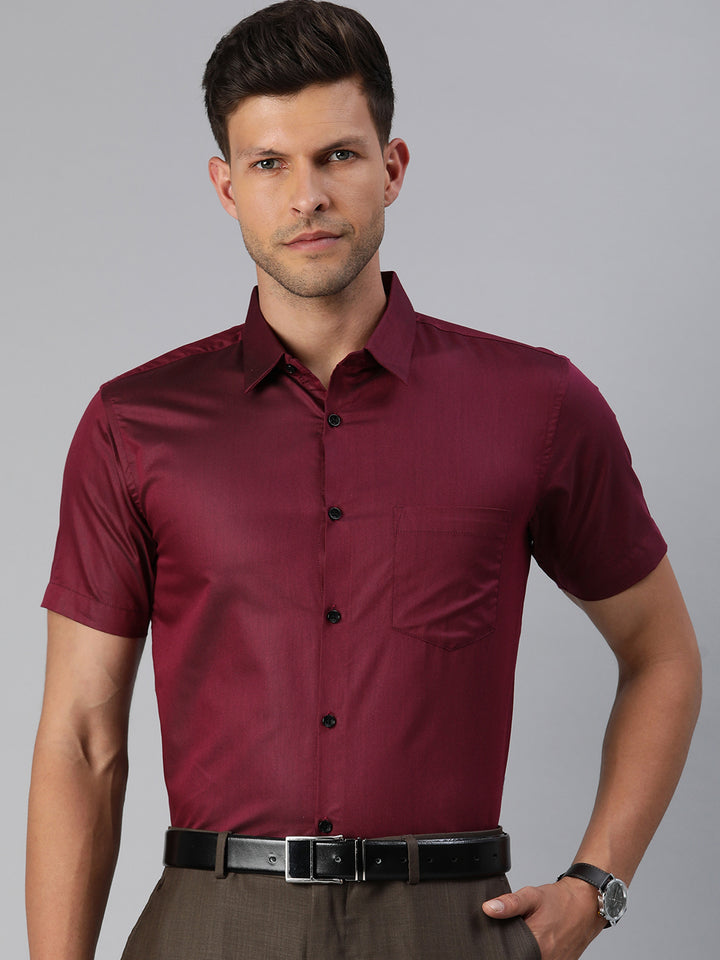 Finest Formal Half Shirt-Magenta