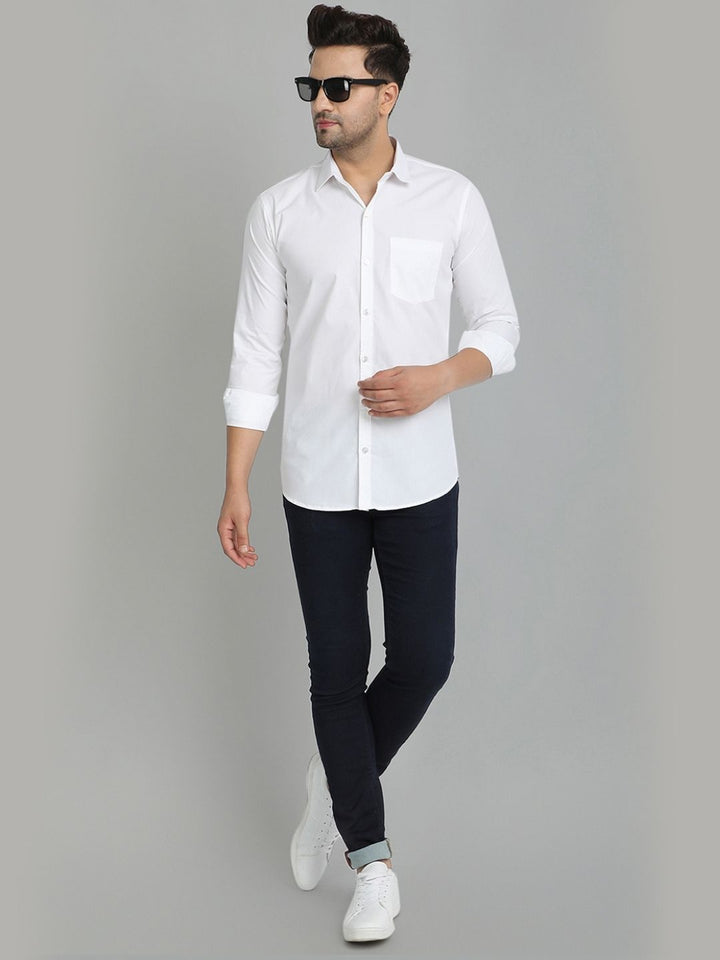 Groovy Pure Cotton Solid shirt - White