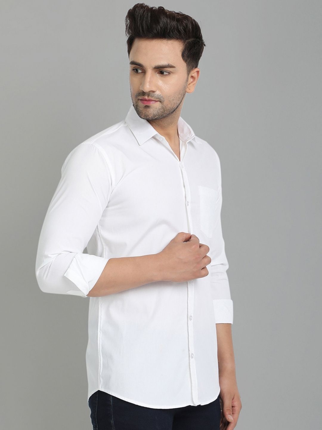 Groovy Pure Cotton Solid shirt - White