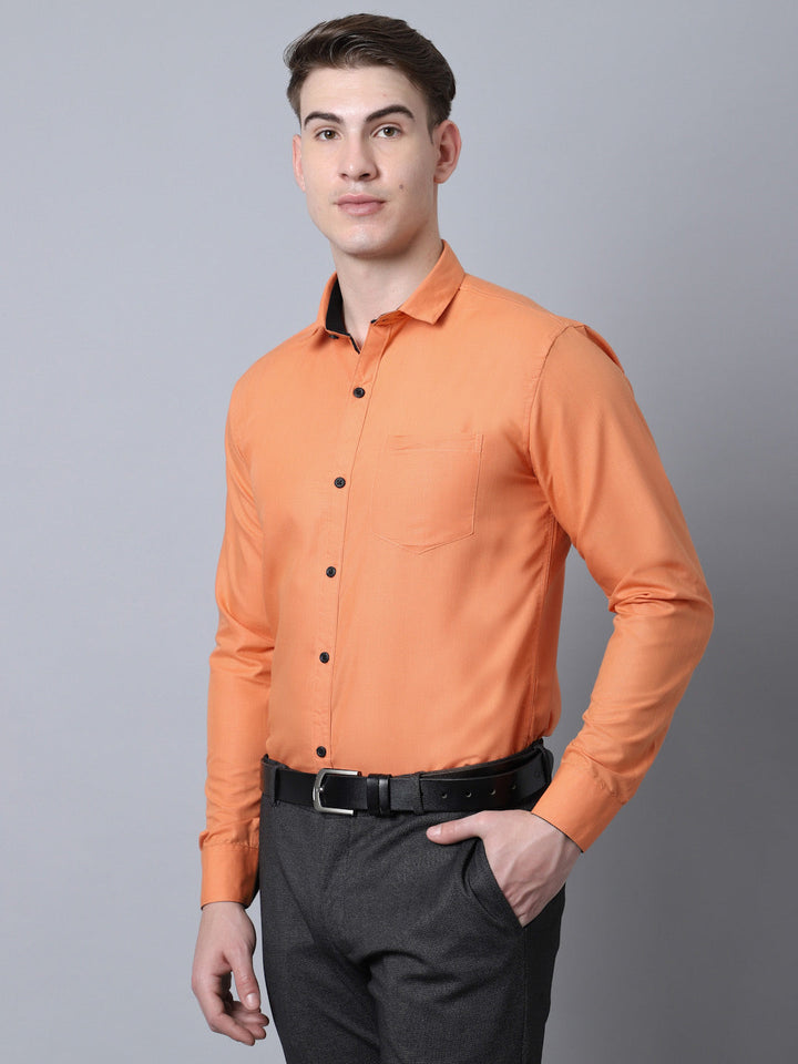 Majestic Man Versatile Solid Formal Shirt - Orange