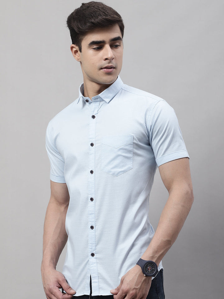 Unique and Fashionable Pure Cotton Half shirt - Sky Blue