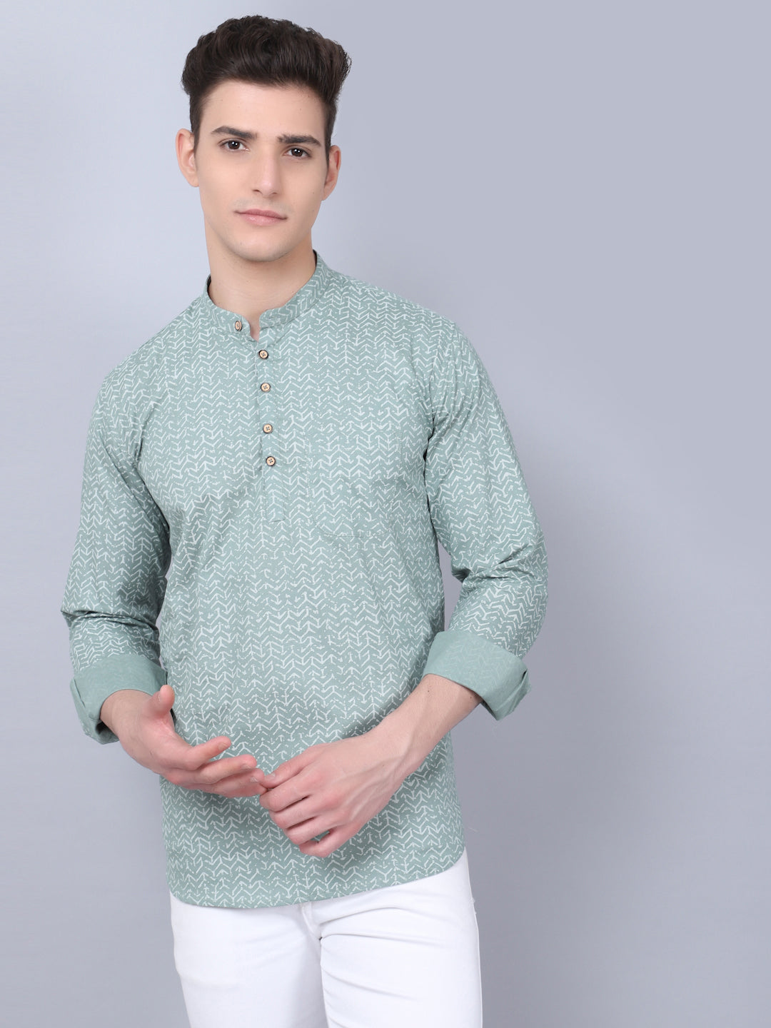 Exquisite Fusion All Over Printed Kurta - Green