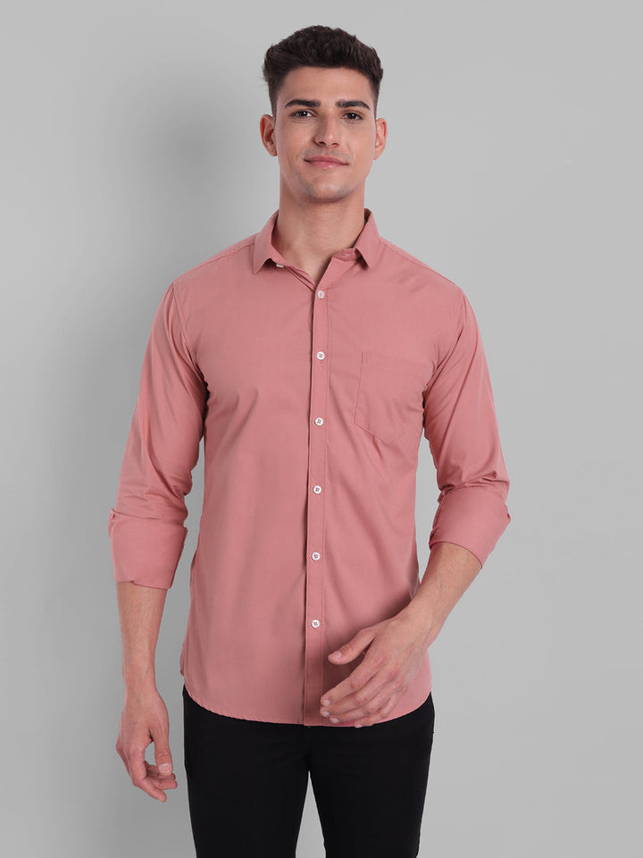 Groovy Pure Cotton Solid shirt - Dusty Pink