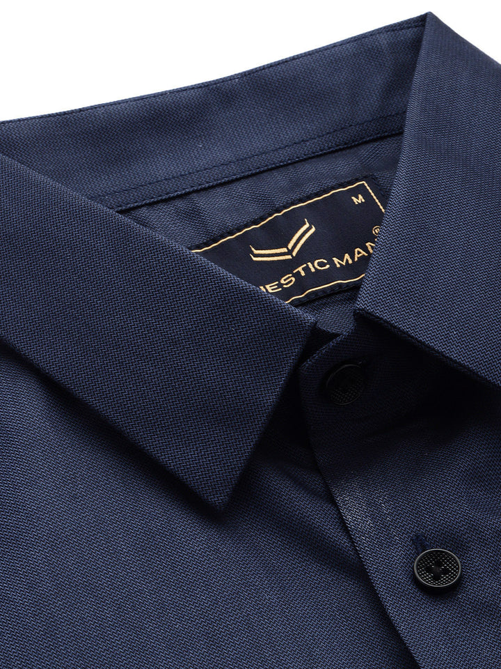 Finest Formal Half Shirt-Navy Blue