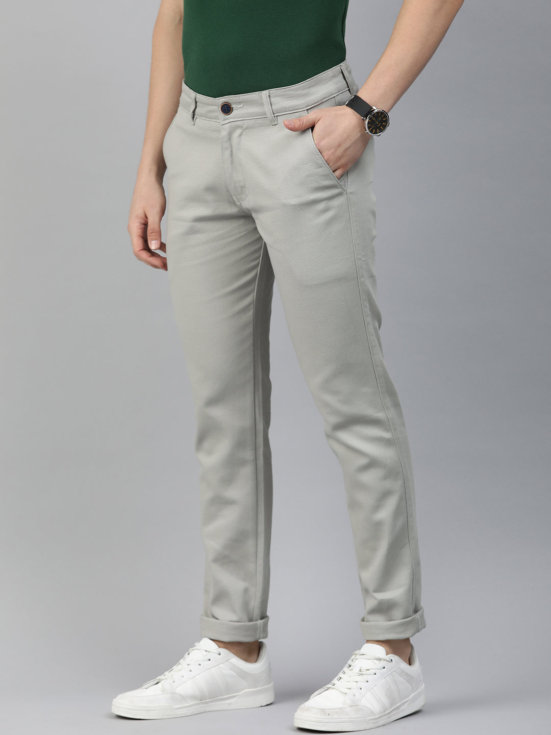 Majestic Man Casual textured Trouser - Grey