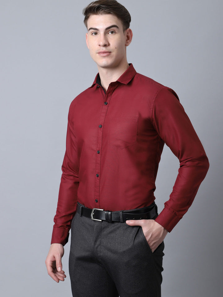 Majestic Man Versatile Solid Formal Shirt - Maroon