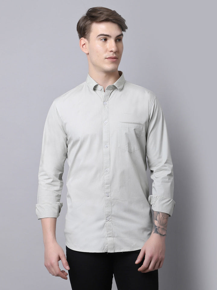 Majestic Man trendy Casual Solid Shirt - Light Grey