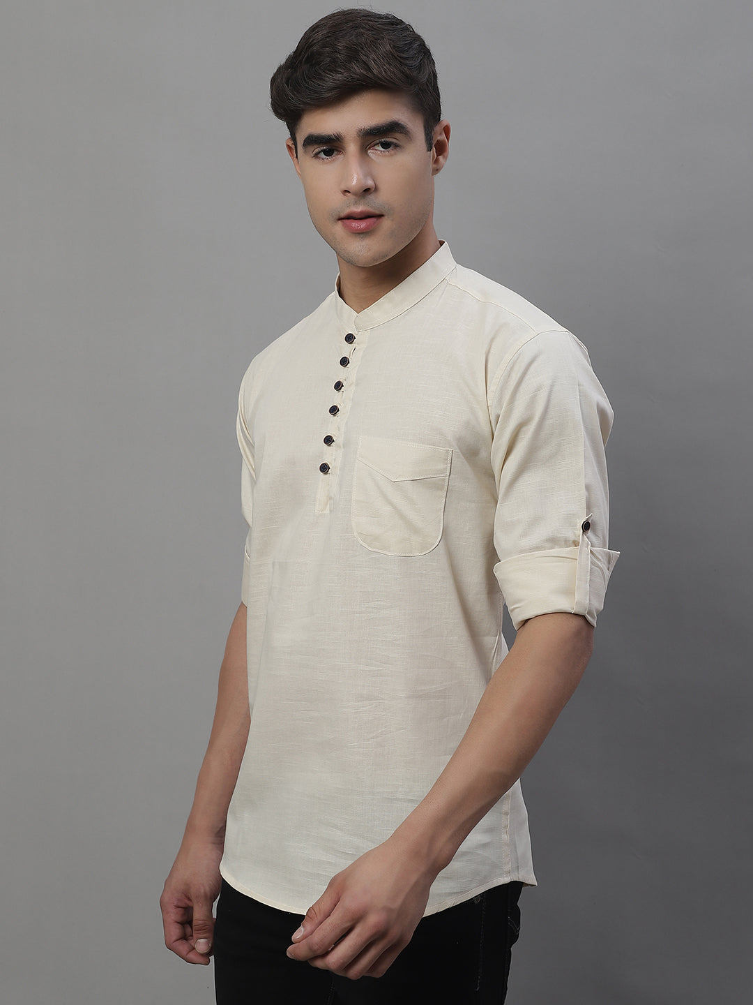 Pure Cotton timeless trendy Solid Kurta - Cream