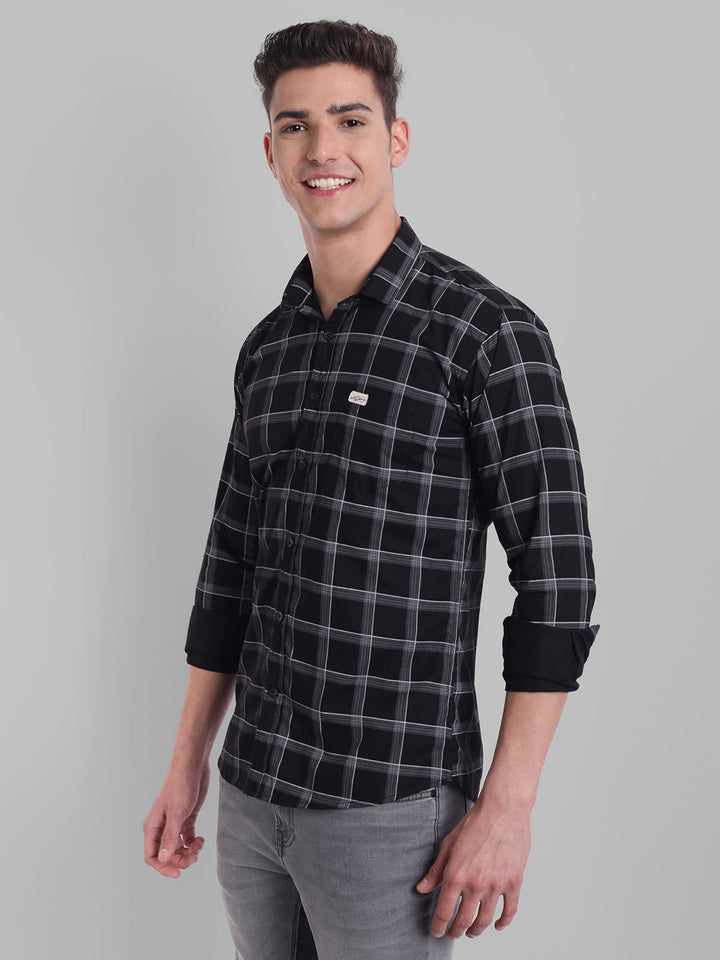 Classic Checkmate Pure Cotton Checkered Shirt - Black