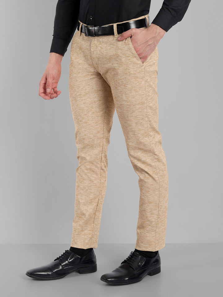 Vesatile Cotton Blend Formal Trousers - Beige