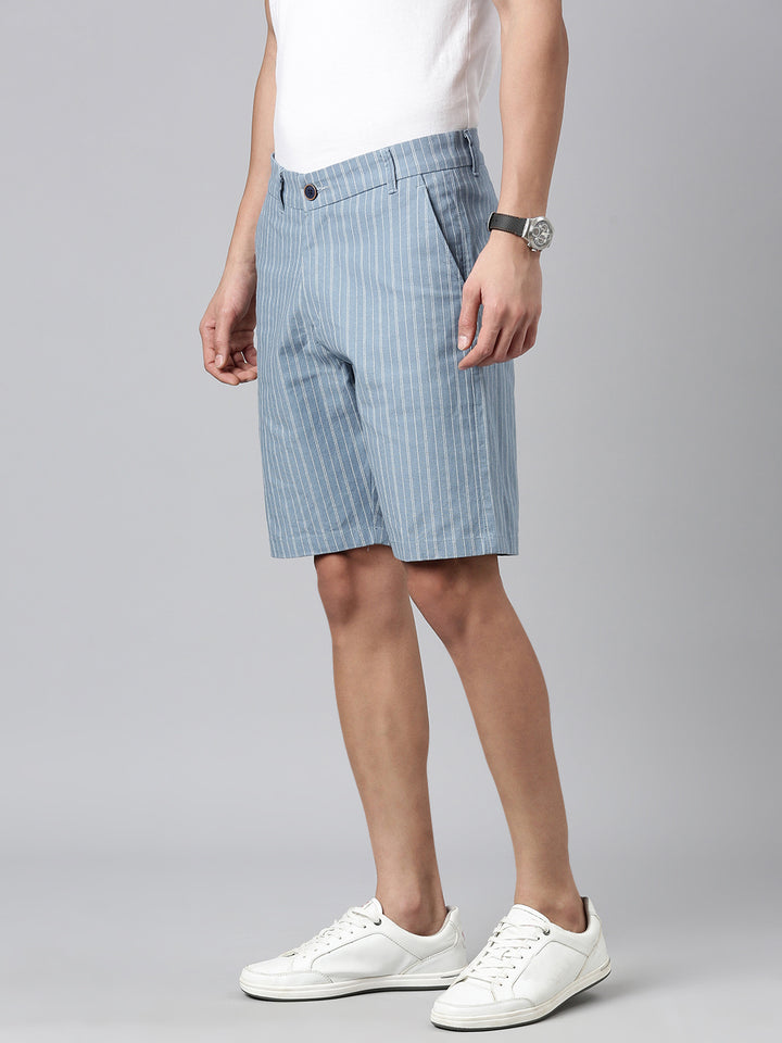 Majestic Man Regular fit Striped Shorts for Men - Blue