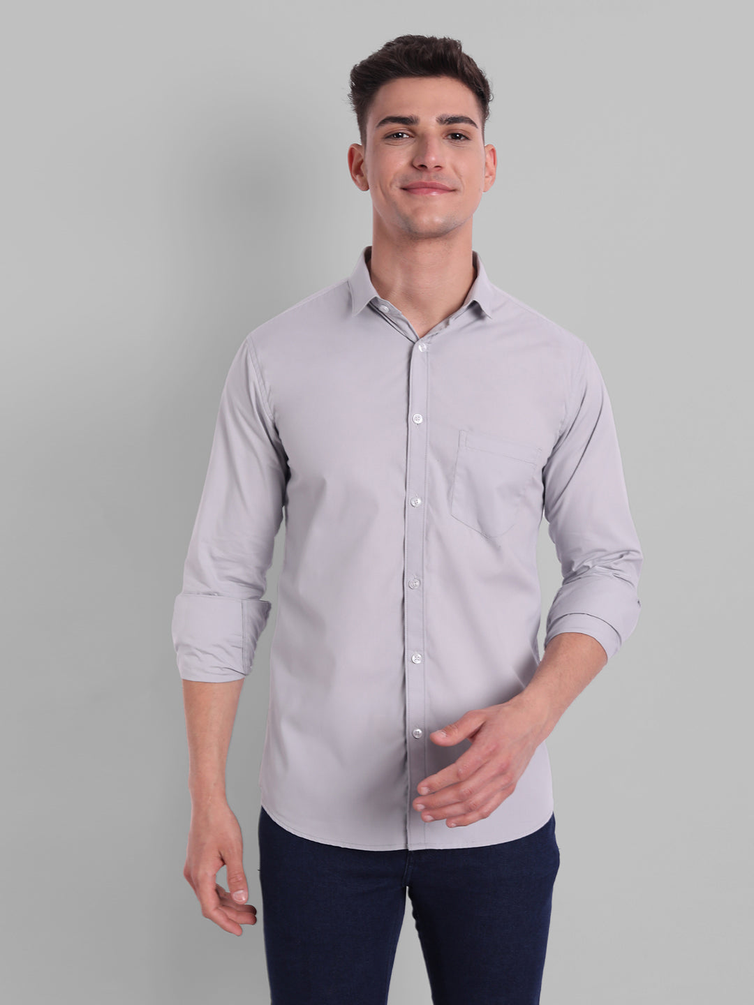 Groovy Pure Cotton Solid shirt - Jet Grey