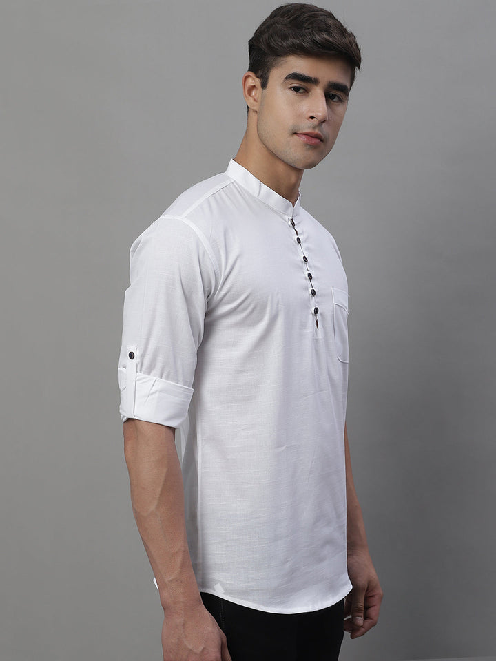 Pure Cotton timeless trendy Solid Kurta - White