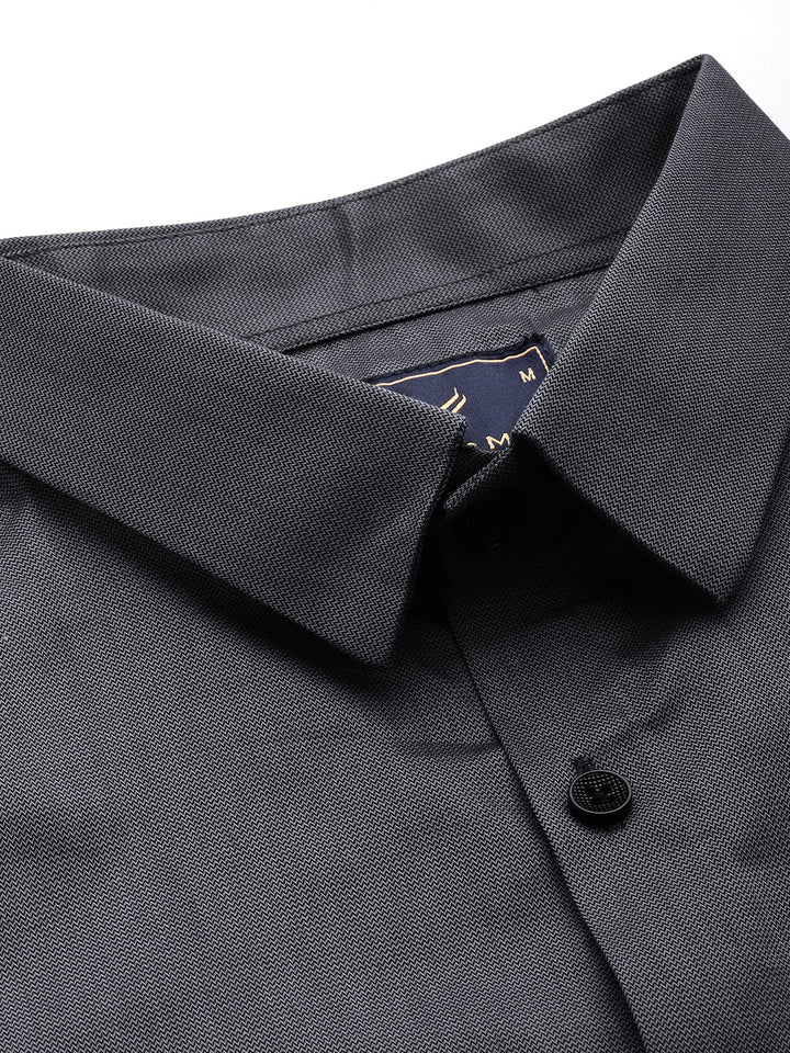 Finest Formal Half Shirt-Dark Grey