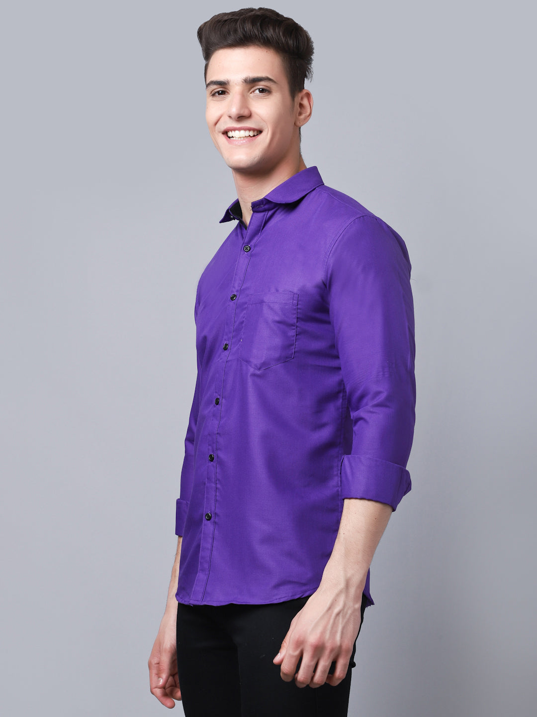Appriciable Casual Solid Shirt - Violet