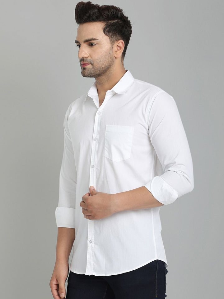 Groovy Pure Cotton Solid shirt - White