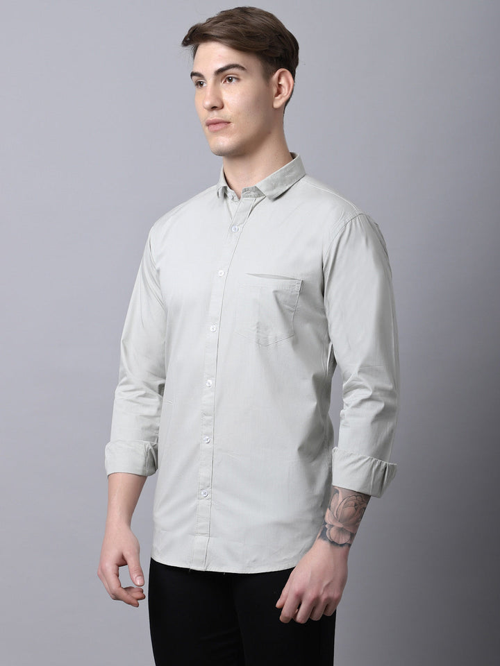 Majestic Man trendy Casual Solid Shirt - Light Grey