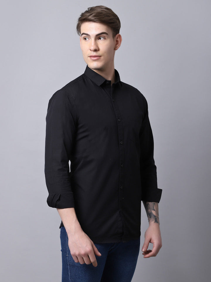 Majestic Man trendy Casual Solid Shirt - Black