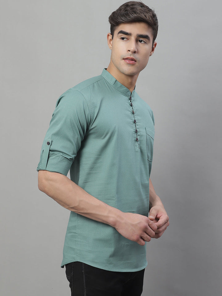 Pure Cotton timeless trendy Solid Kurta - Dusty Teal