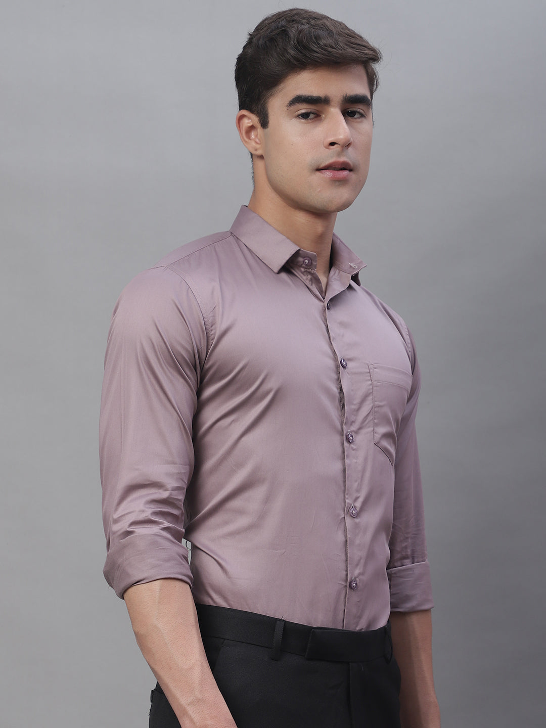 Paramount Pure Cotton Solid Shirt - Dusty Pink