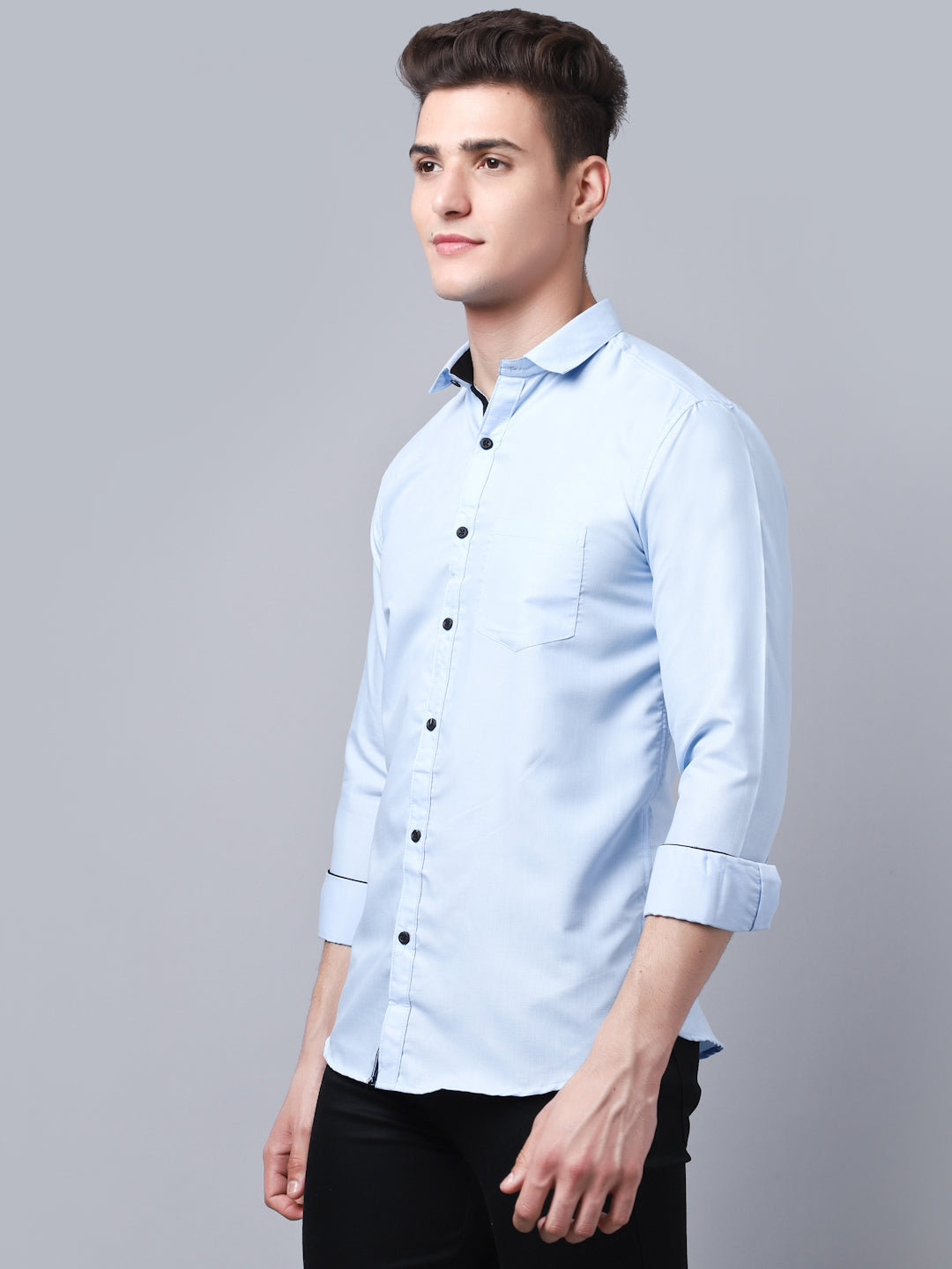 Appriciable Casual Solid Shirt - Sky Blue