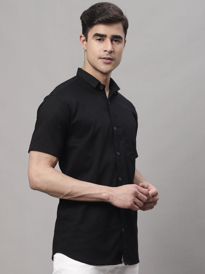 Unique and Fashionable Pure Cotton Half shirt - Black