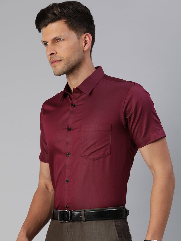 Finest Formal Half Shirt-Magenta