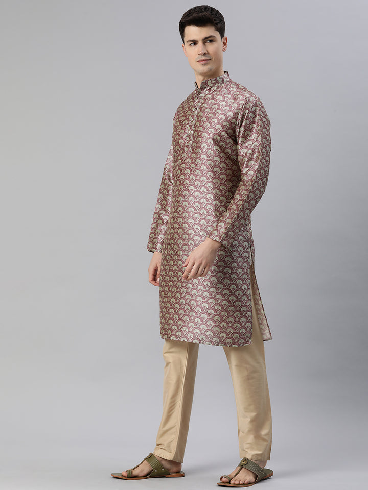 Timeless Elegance Long Kurtas-Green Maroon