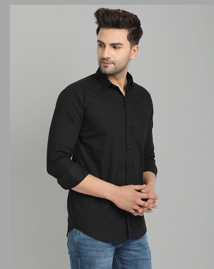 Groovy Pure Cotton Solid shirt - Black